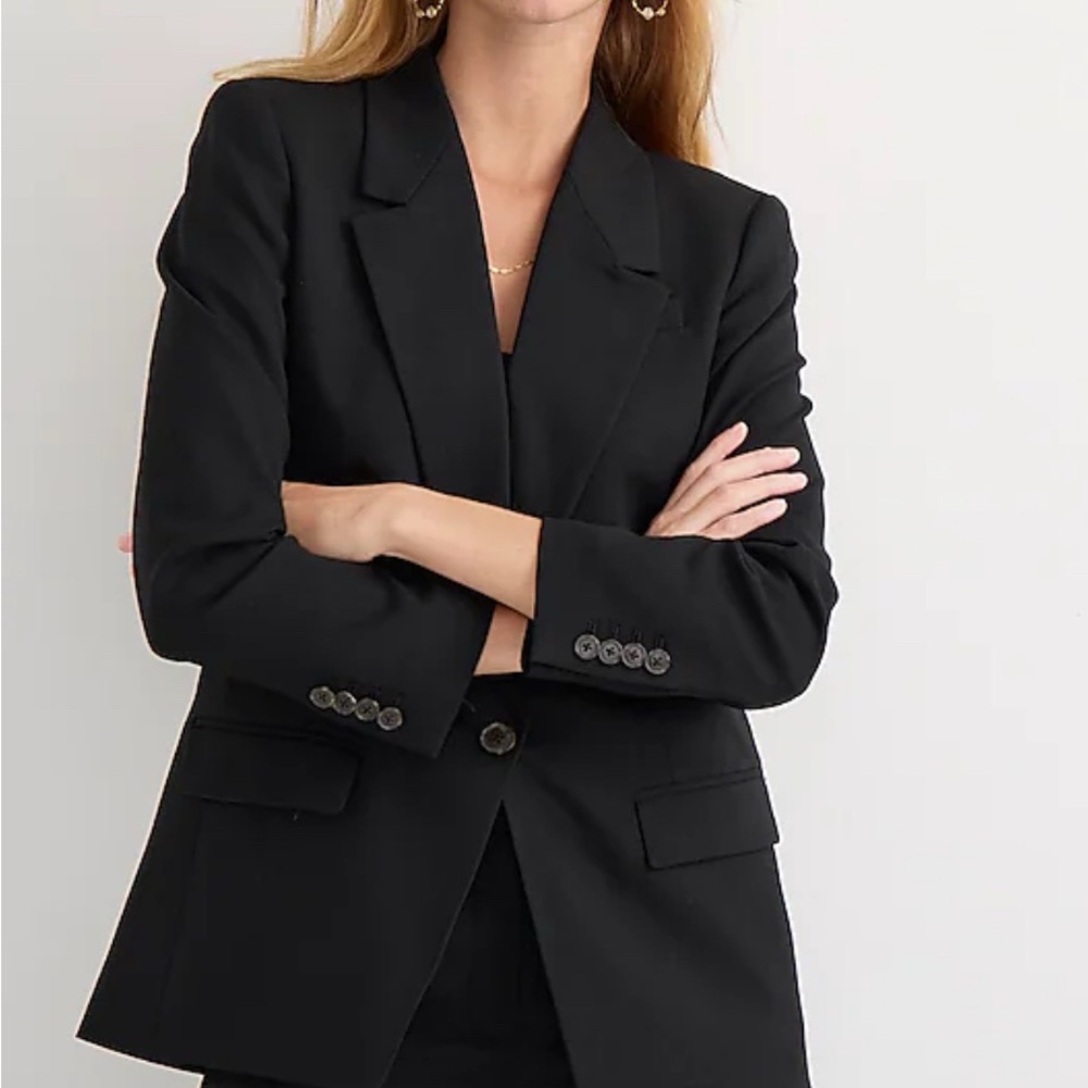 NWT black J.CREW italian wool suit jacket size 6